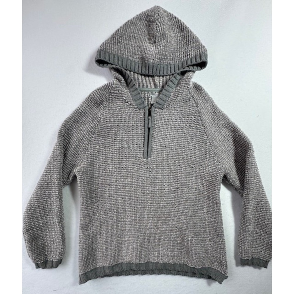 Carbon 2 Cobalt Chunky Knit Chenille 1/4 Zip Hoodie‎ unisex Sz MED Gray Pullover
